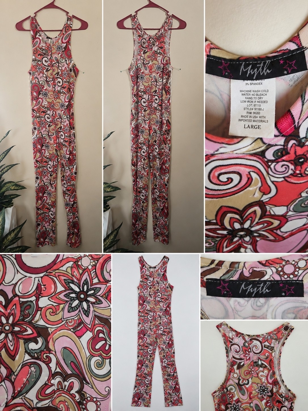 Mystik Pink Paisley Floral Tank Jumpsuit